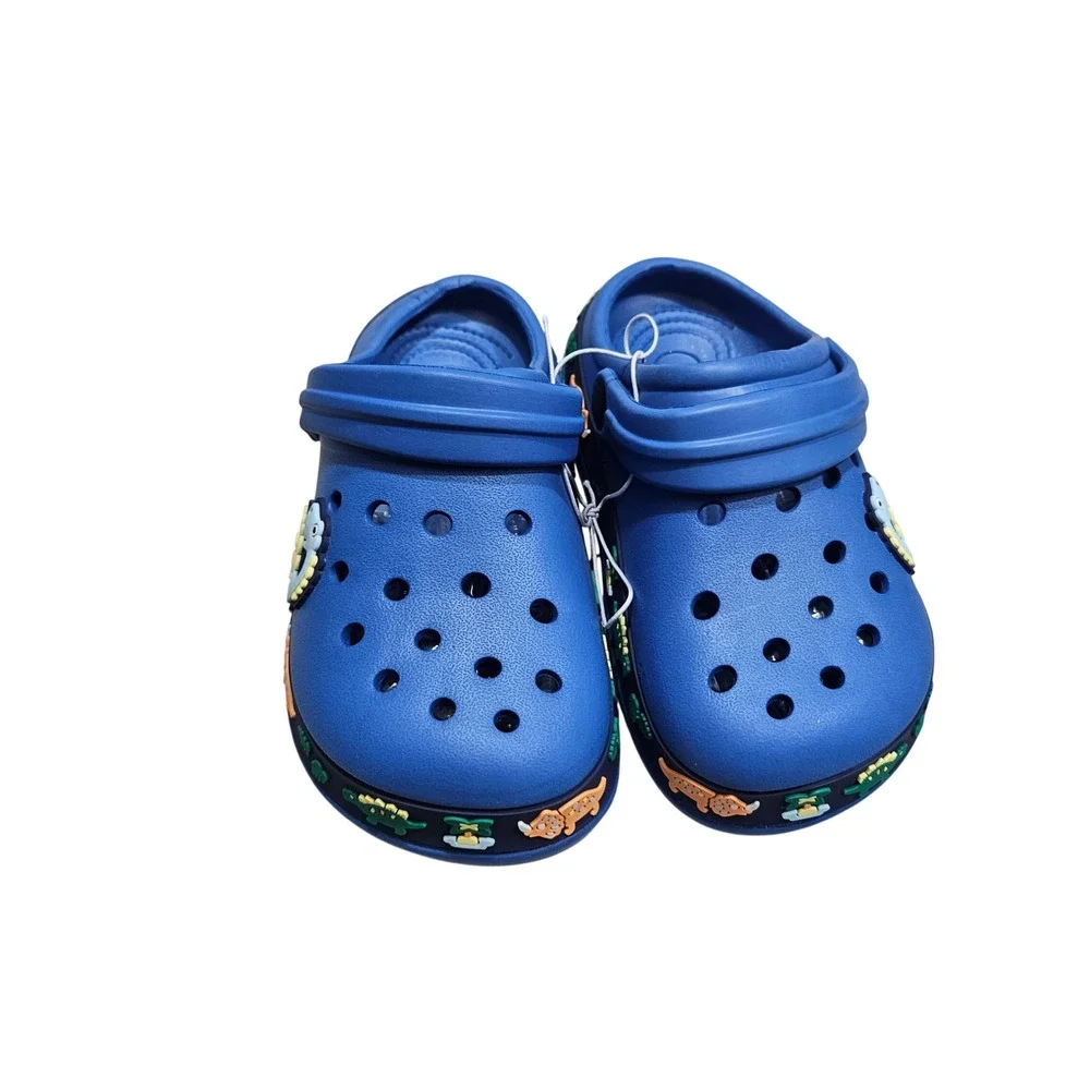 Dinosaur Clogs Kids EU 28 10-11.5K Blue Slip On Foam Water Shoes Jurassic Theme
